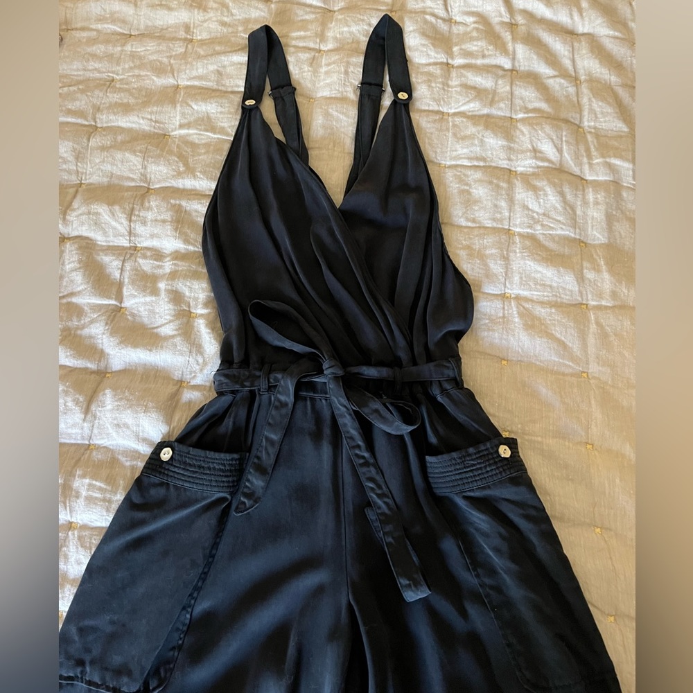 Elevenses black wide leg romper